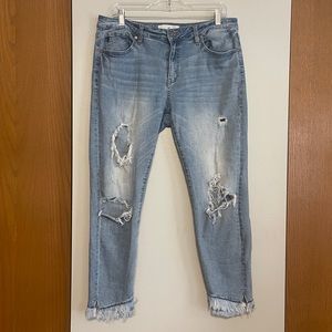 KanCan Loveland Mid Rise Fray Hem Jeans